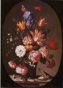 unknow artist, Floral, beautiful classical still life of flowers.071